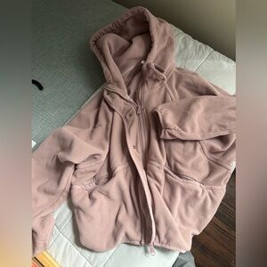 Free people movement zip jacket - comfy - small pink adjustable band